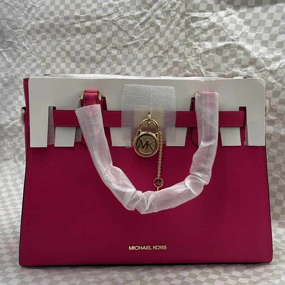 MICHAEL KORS HAMILTON MEDIUM SATCHEL   COLOR: Electric Pink  NWT
